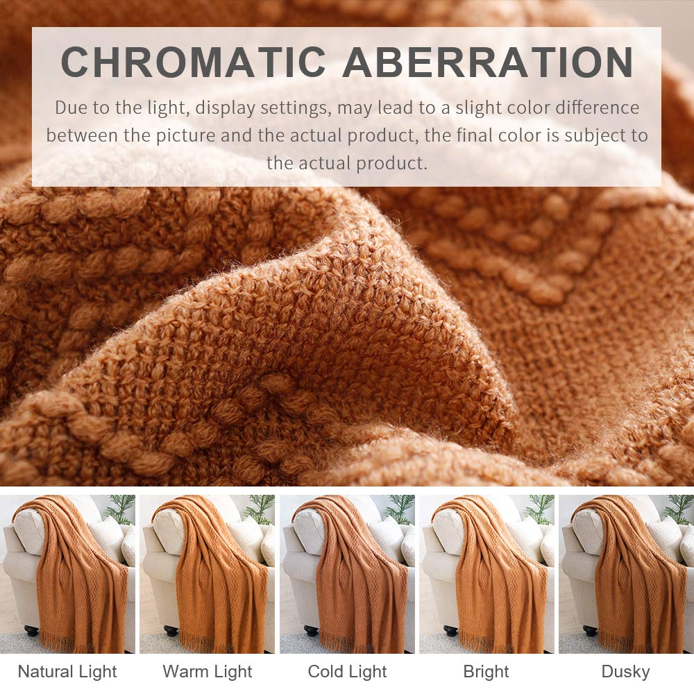 Textured Knitted Throw Blanket