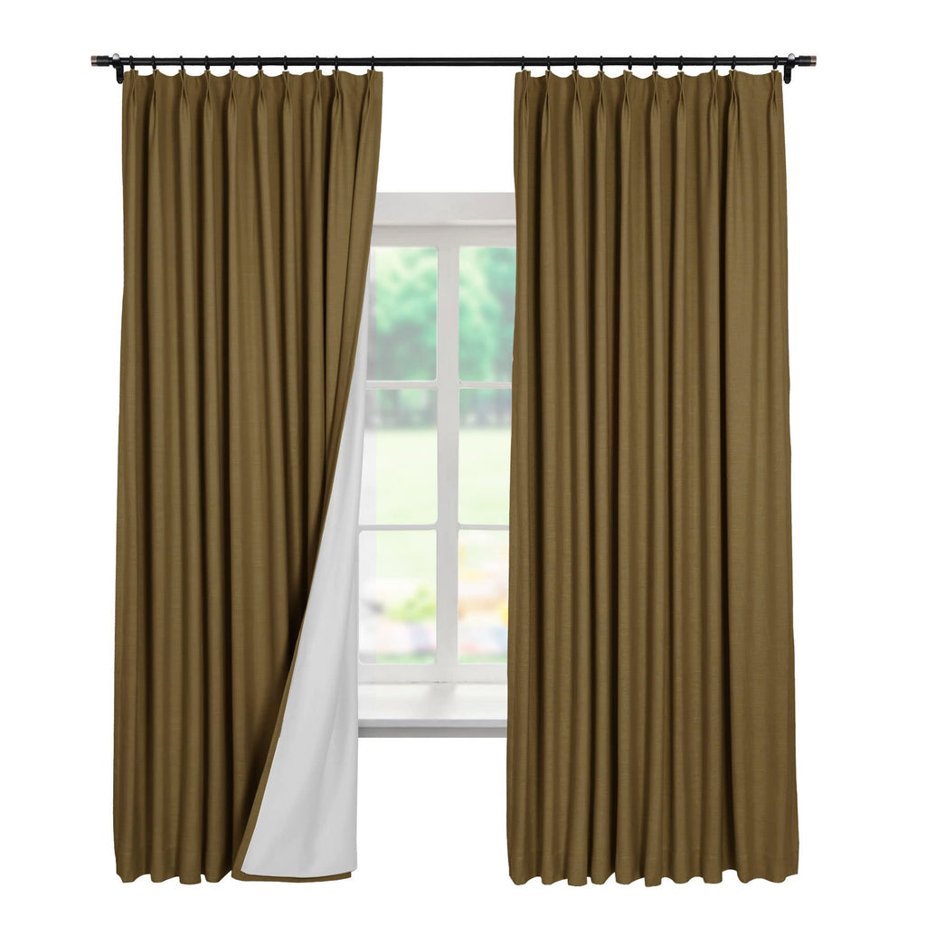 Linen Textured Blackout Curtains Set of 2