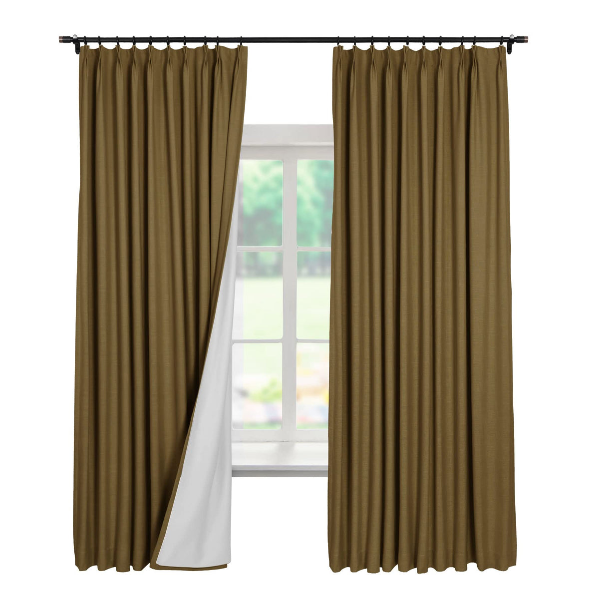Linen Textured Blackout Curtains Set of 2