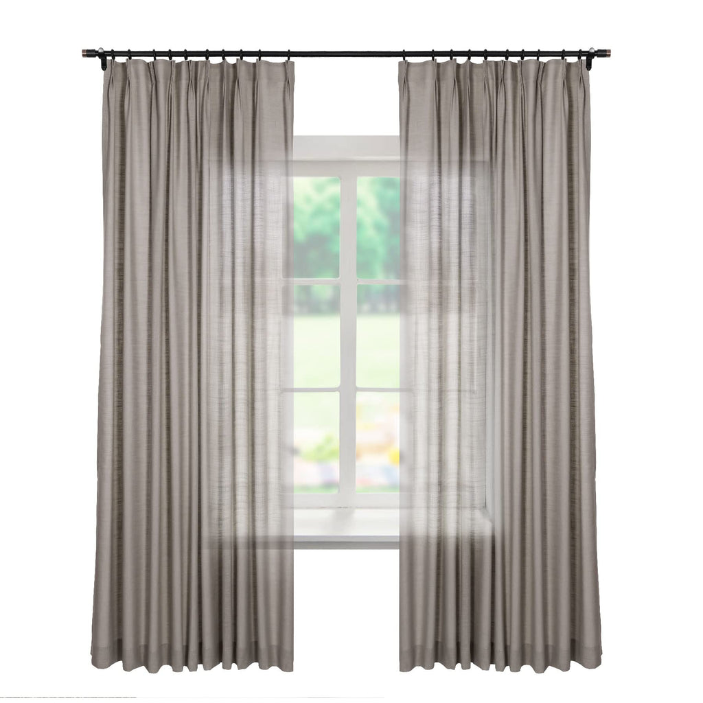 Linen Textured Blackout Curtains Set of 2