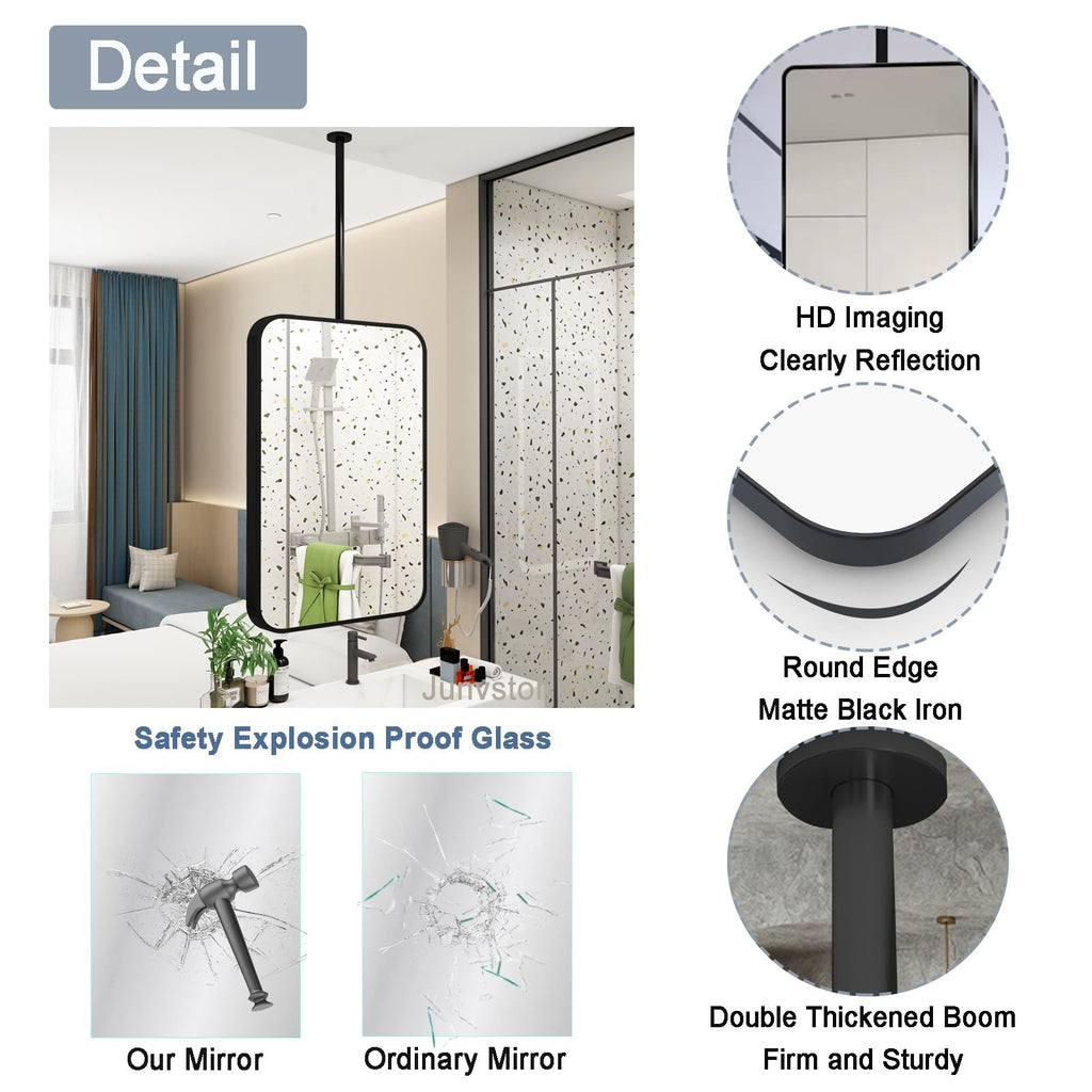 Black Framed Rectangular Wall Mirror