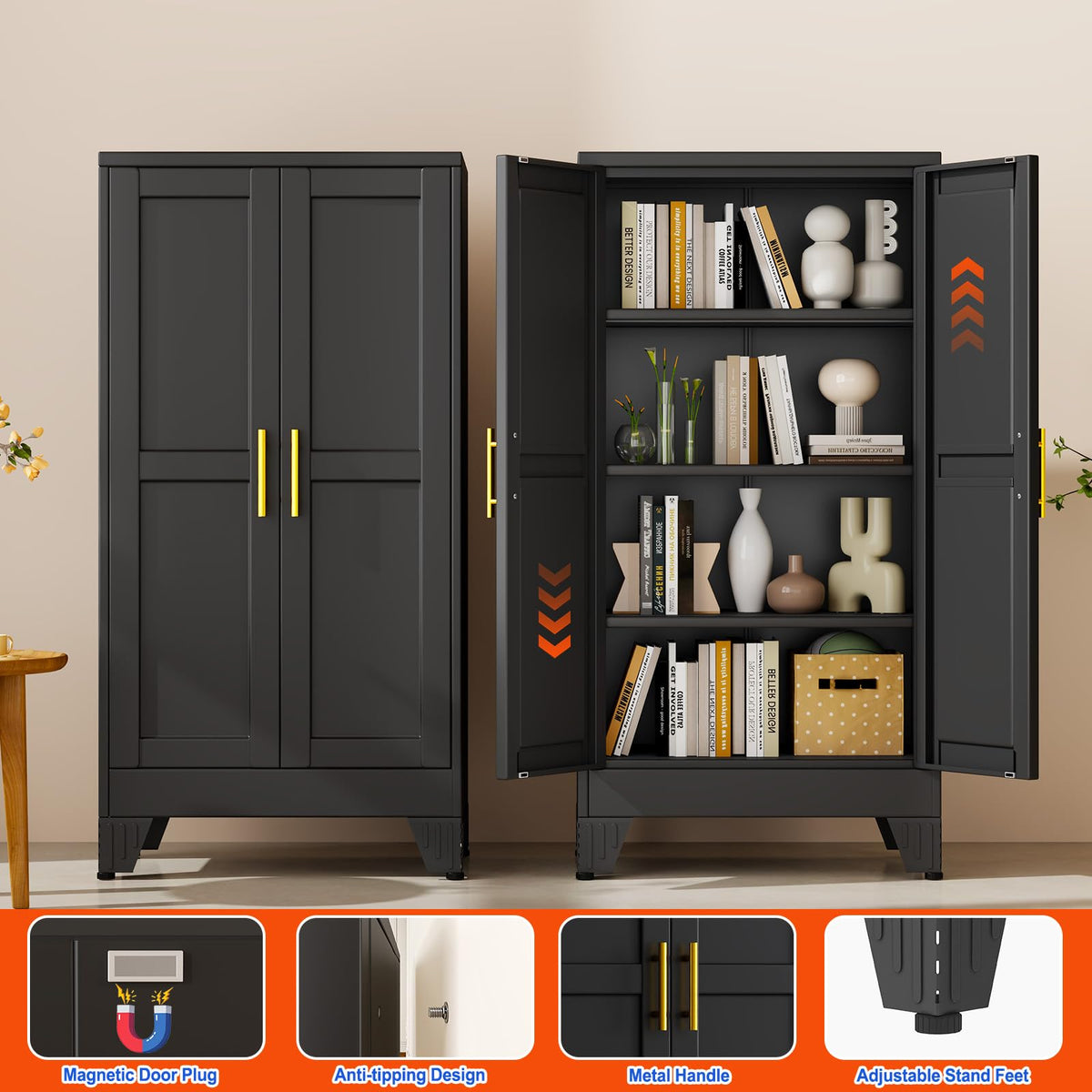 GAIOUS Cabinet with Wheel and Lock