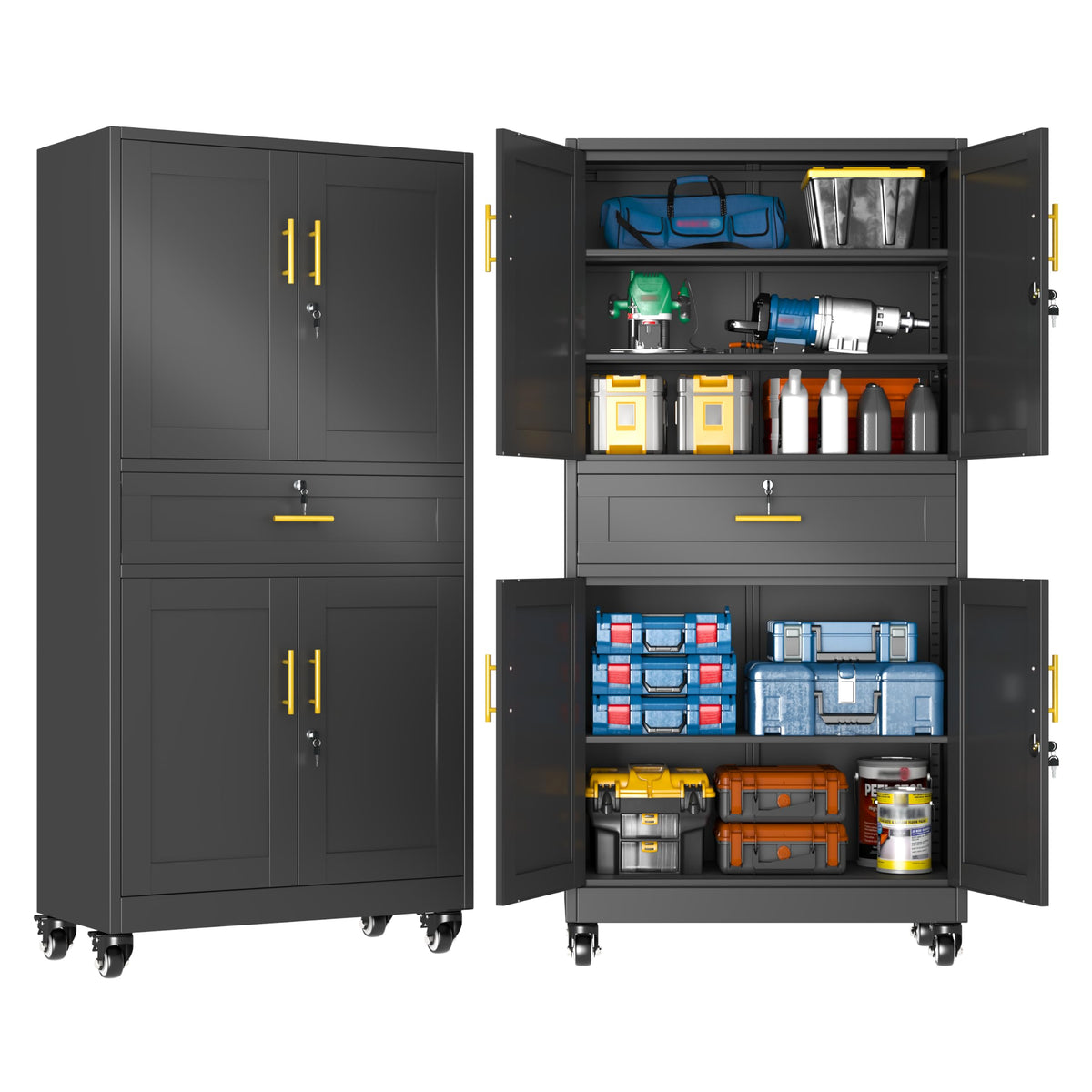 GAIOUS Cabinet with Wheel and Lock