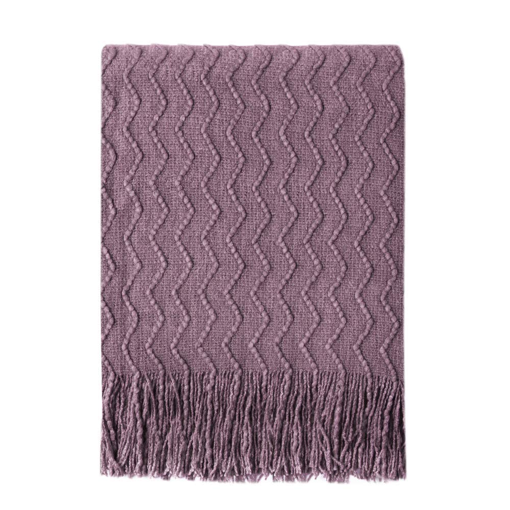 Textured Knitted Throw Blanket