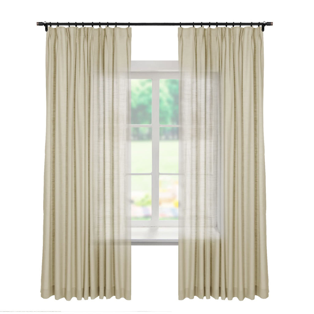 Linen Textured Blackout Curtains Set of 2