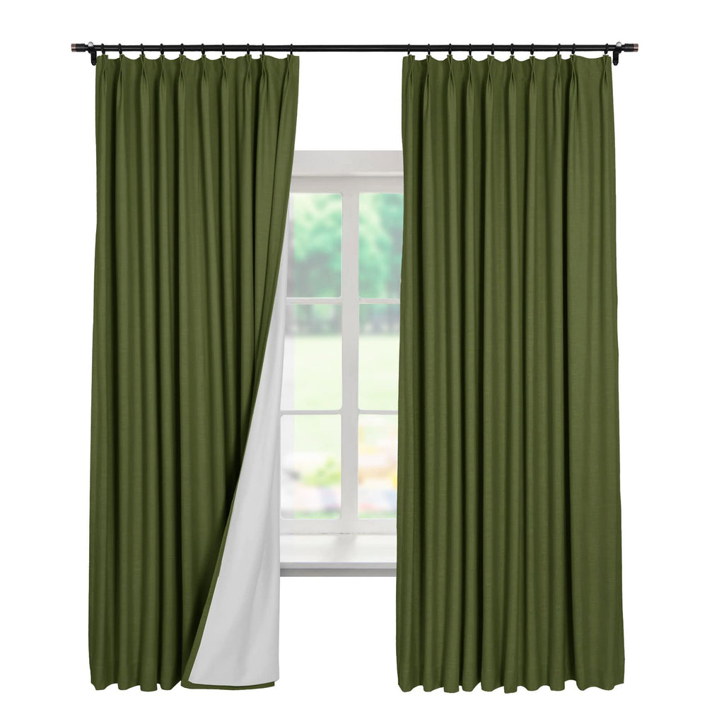 Linen Textured Blackout Curtains Set of 2