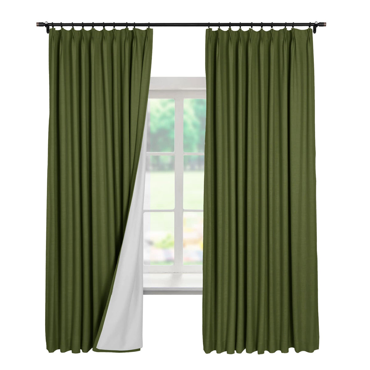 Linen Textured Blackout Curtains Set of 2