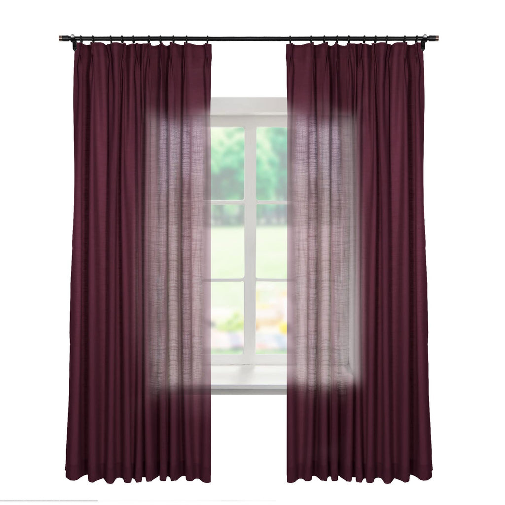Linen Textured Blackout Curtains Set of 2