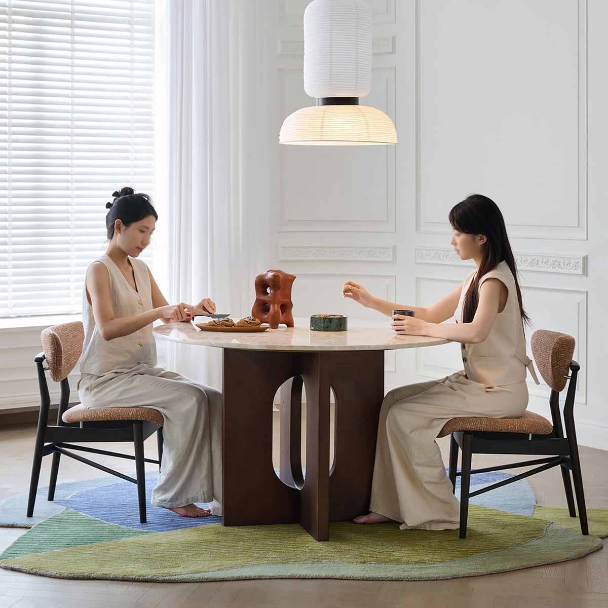 Round Solid Wood Dining Table