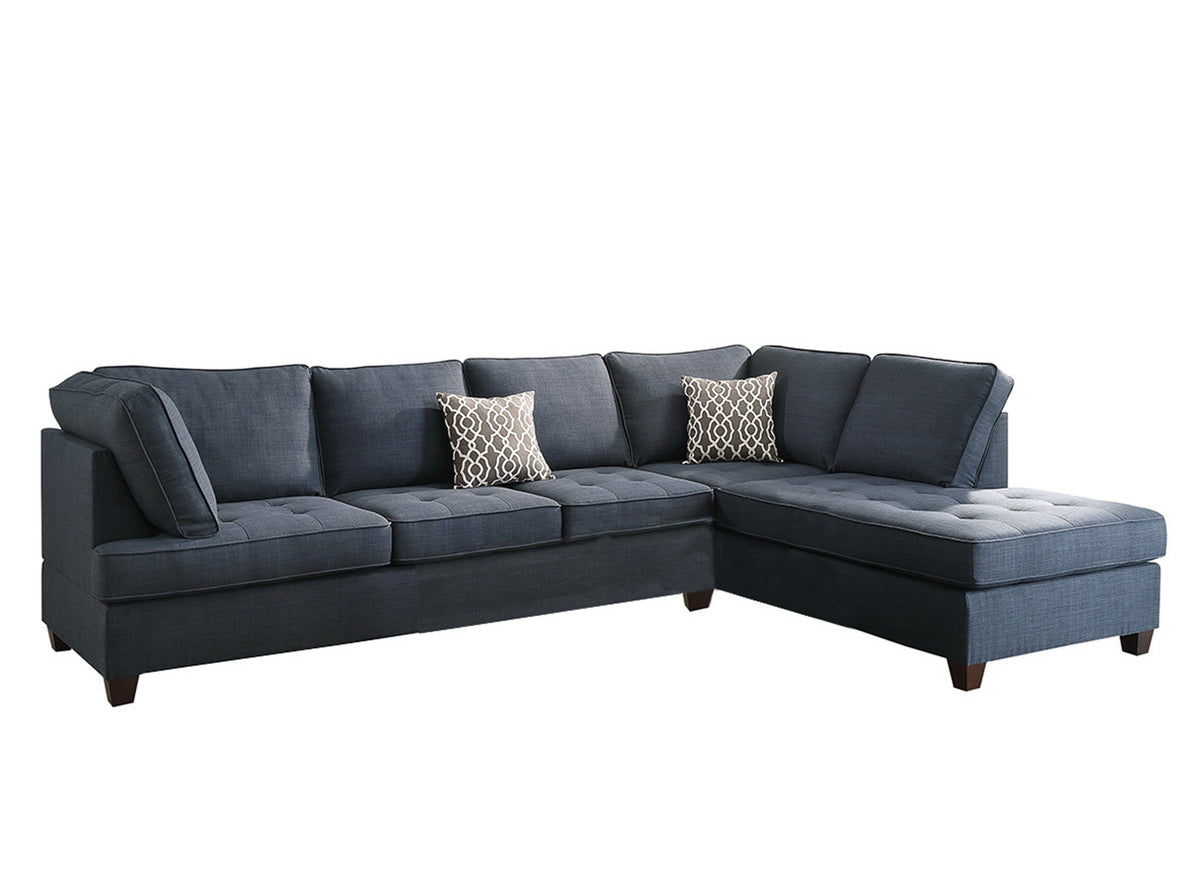 2-Piece Fabric Sectional Sofa with Reversible Chaise