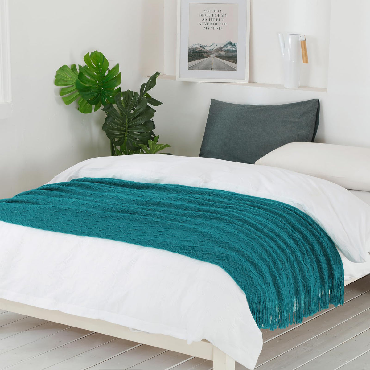 Textured Knitted Throw Blanket