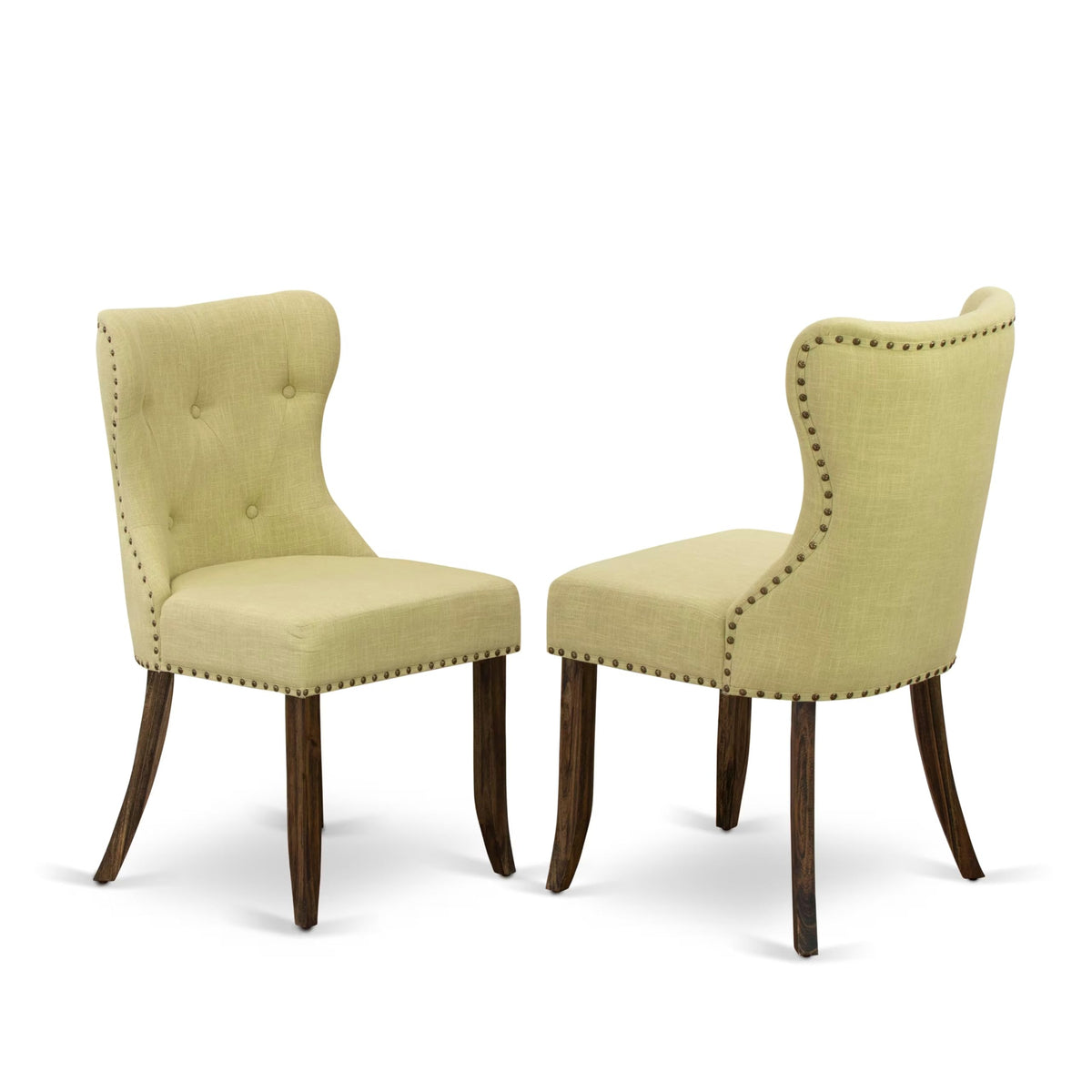 Rectangular Dining Table Set with Linen Chairs