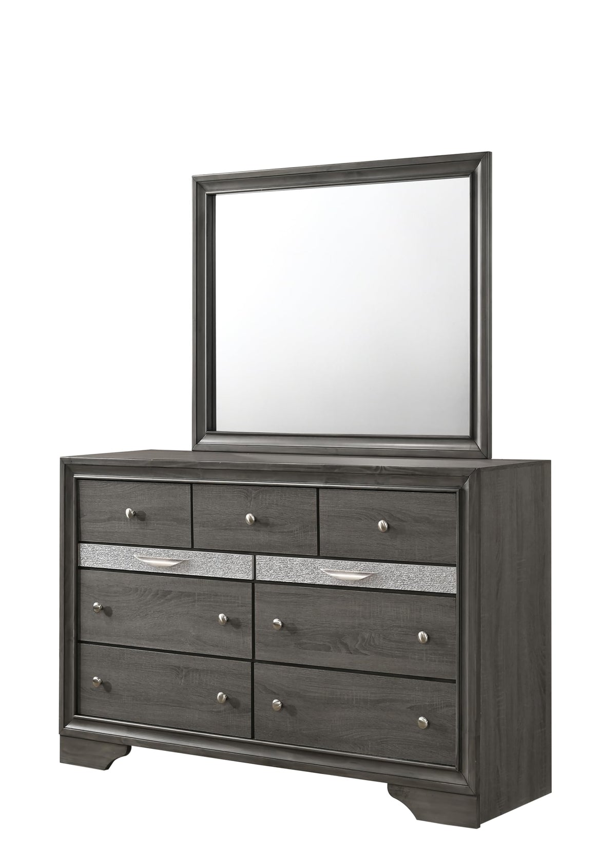 Bed Frame Solid Wood Construction with Storage Gray for Bedroom Furniture