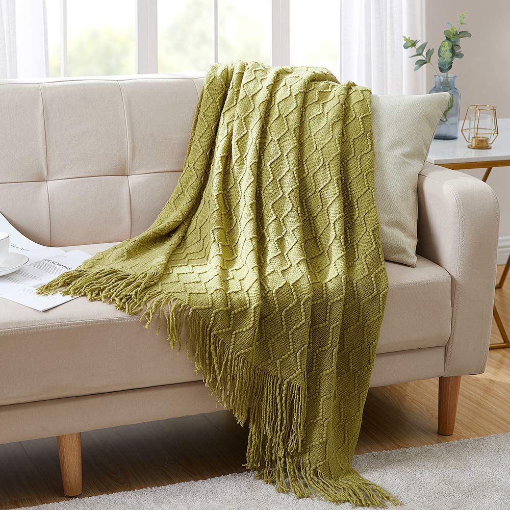 Textured Knitted Throw Blanket