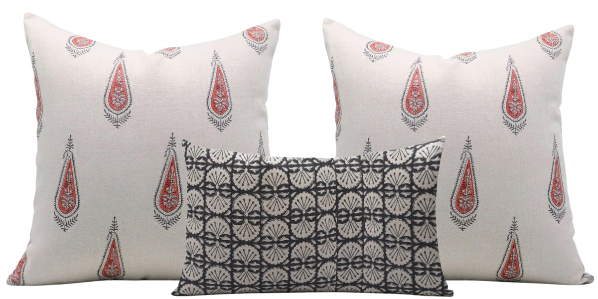 Floral Print Throw Pillow Covers Set of 3