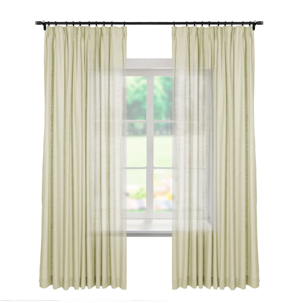 Linen Textured Blackout Curtains Set of 2