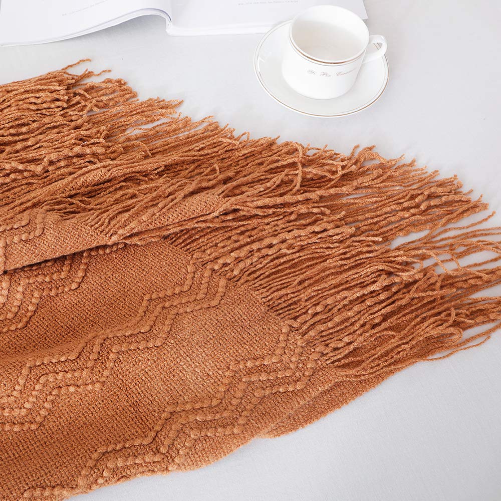 Textured Knitted Throw Blanket