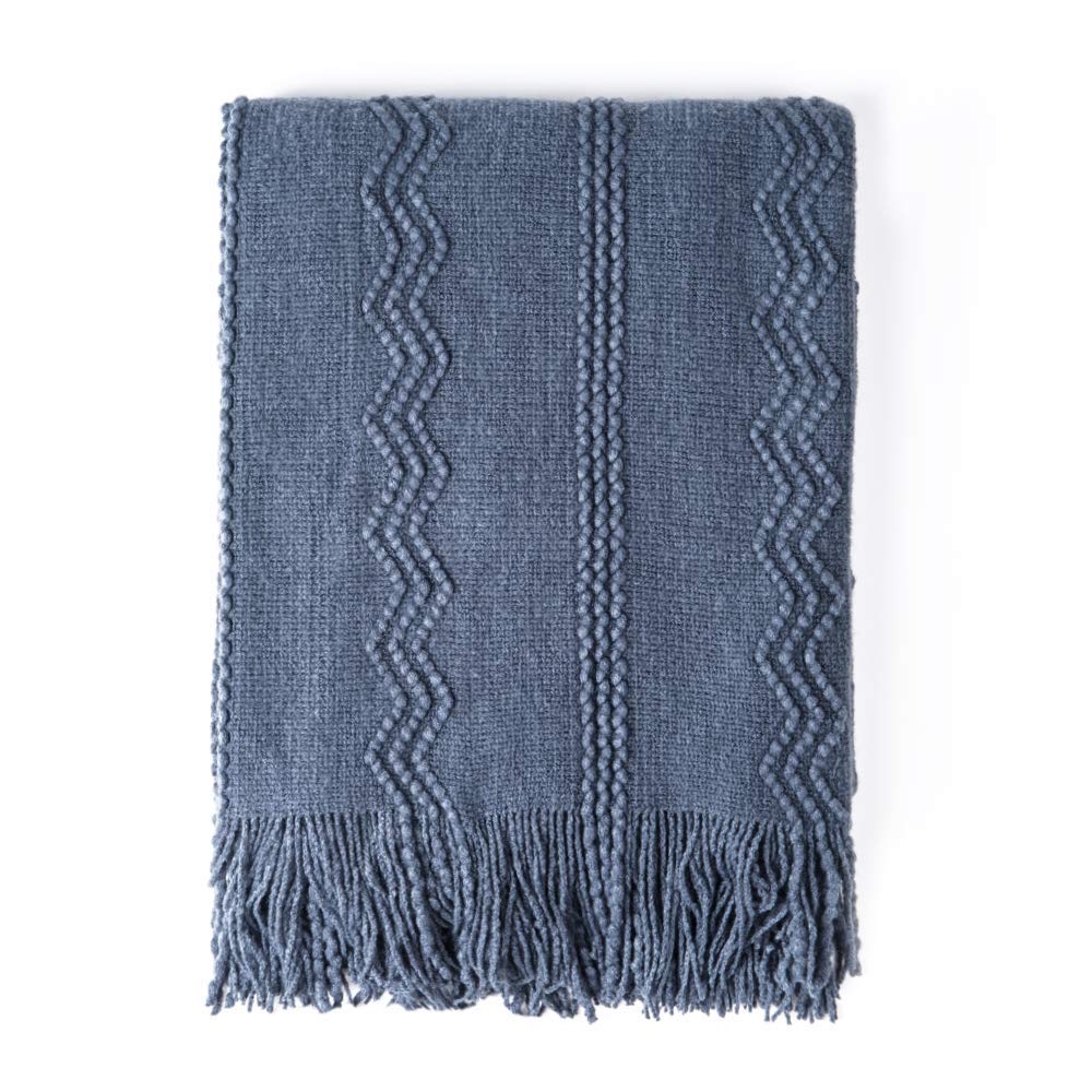Textured Knitted Throw Blanket