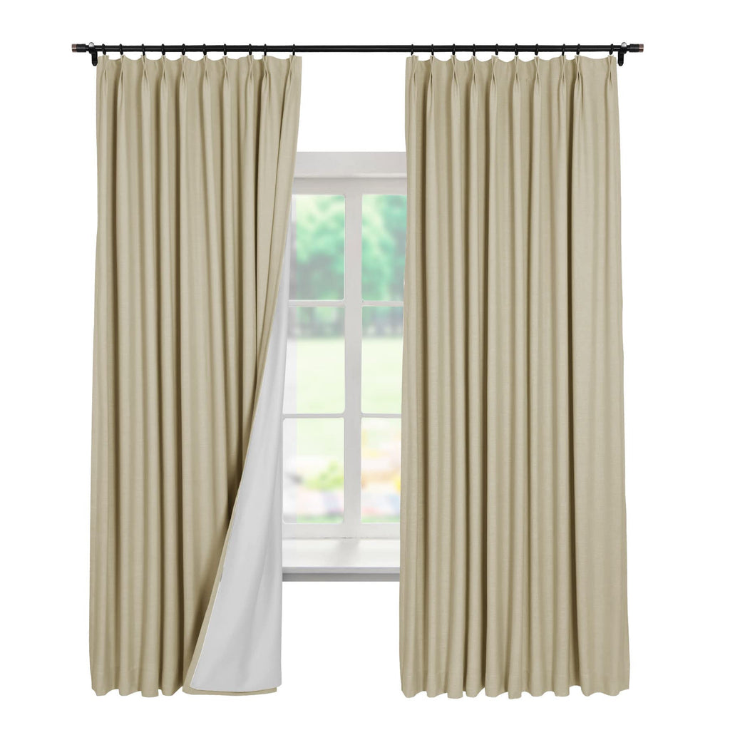 Linen Textured Blackout Curtains Set of 2