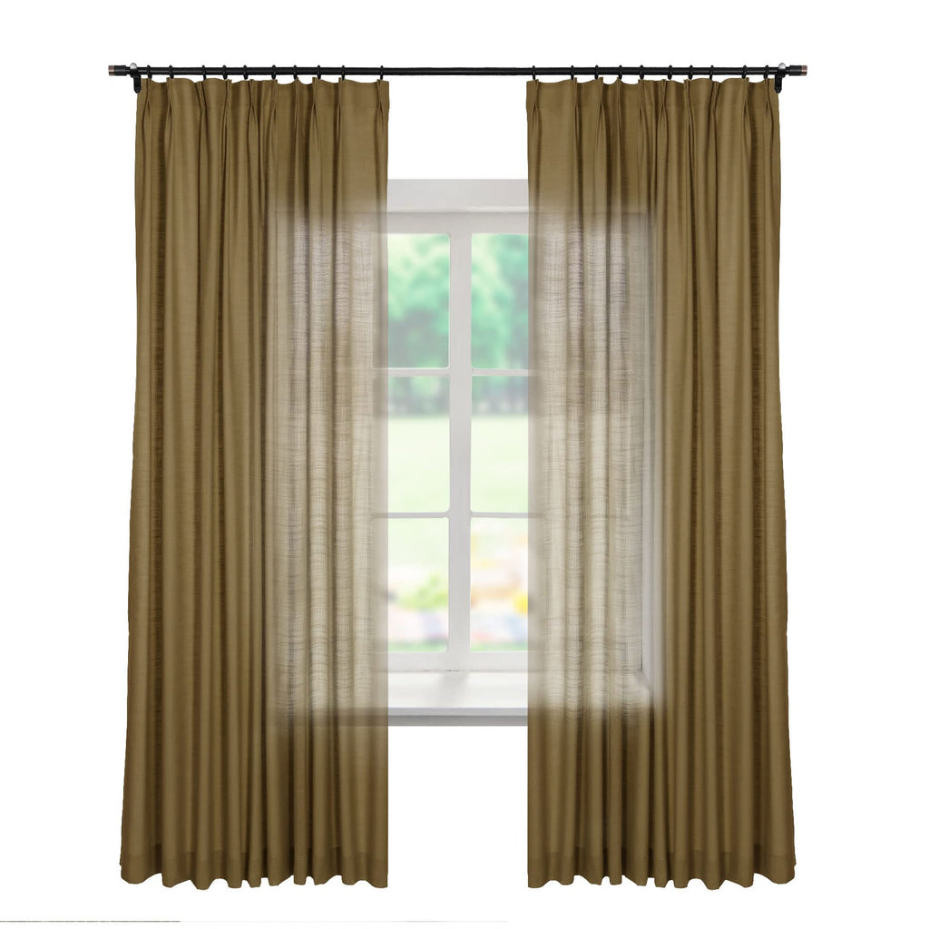 Linen Textured Blackout Curtains Set of 2