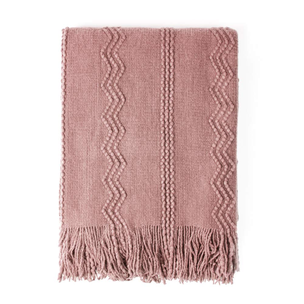 Textured Knitted Throw Blanket