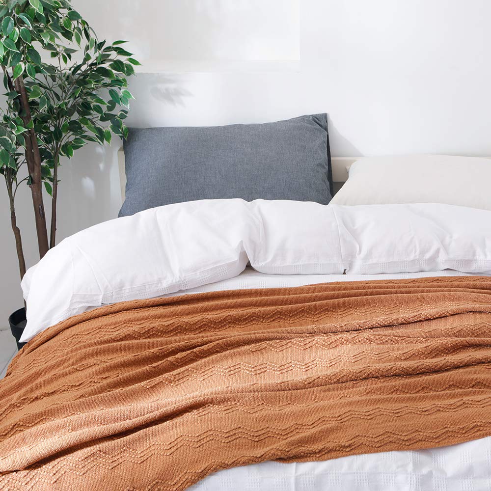 Textured Knitted Throw Blanket