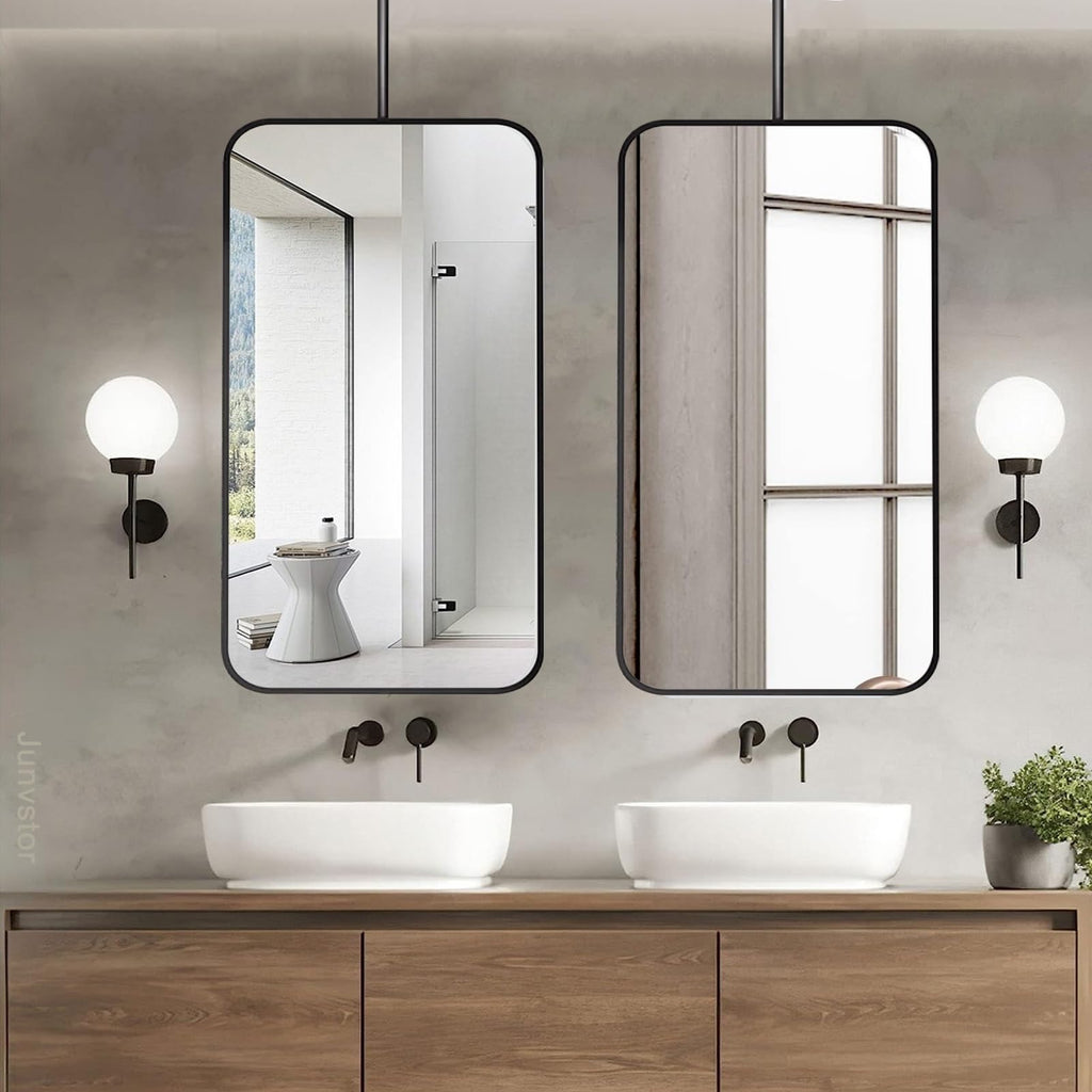Black Framed Rectangular Wall Mirror