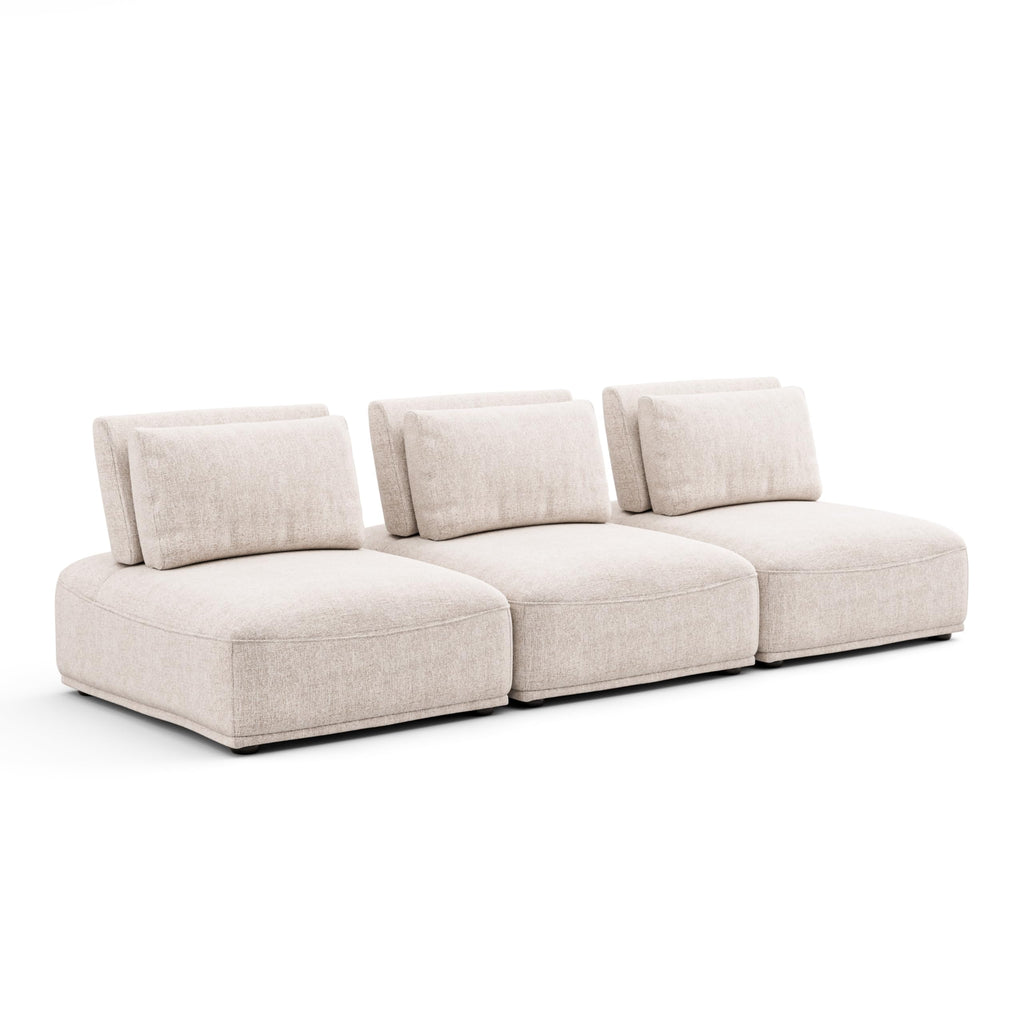 Modern Modular Sectional Sofa with Adjustable Backrest & Ottoman