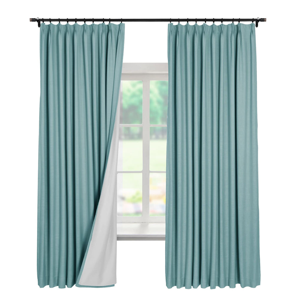 Linen Textured Blackout Curtains Set of 2