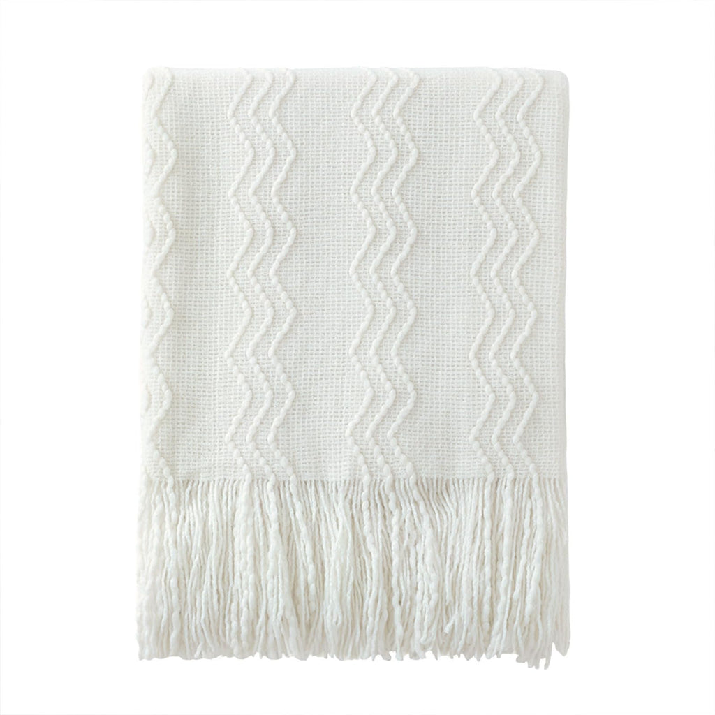 Textured Knitted Throw Blanket