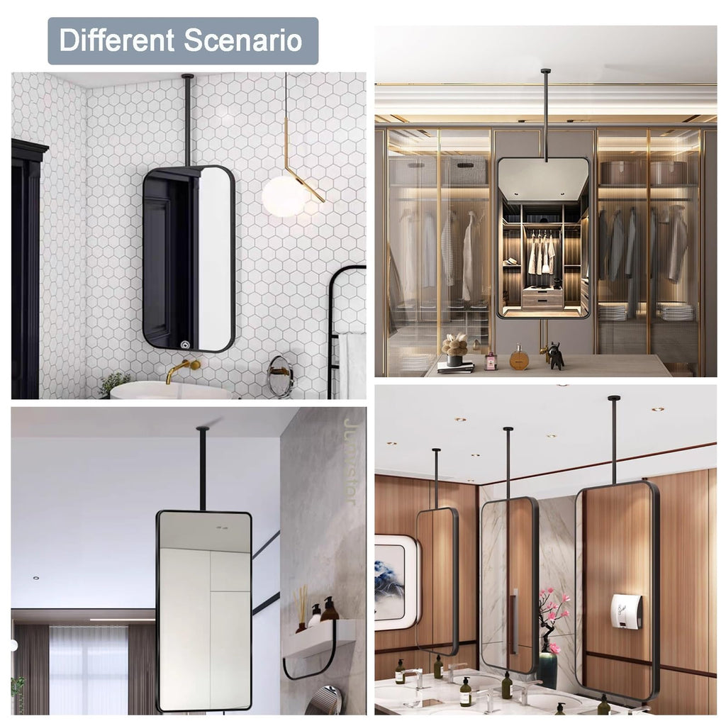 Black Framed Rectangular Wall Mirror