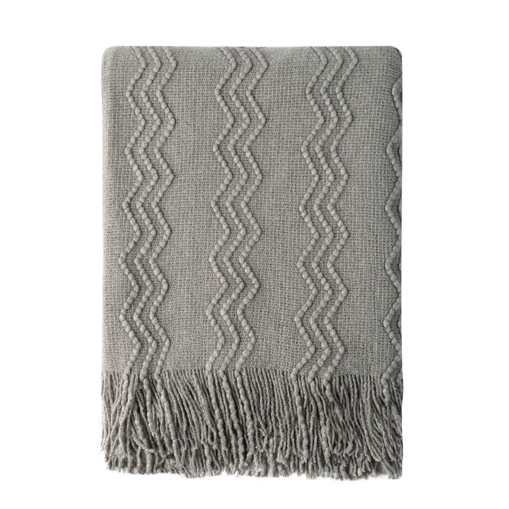 Textured Knitted Throw Blanket