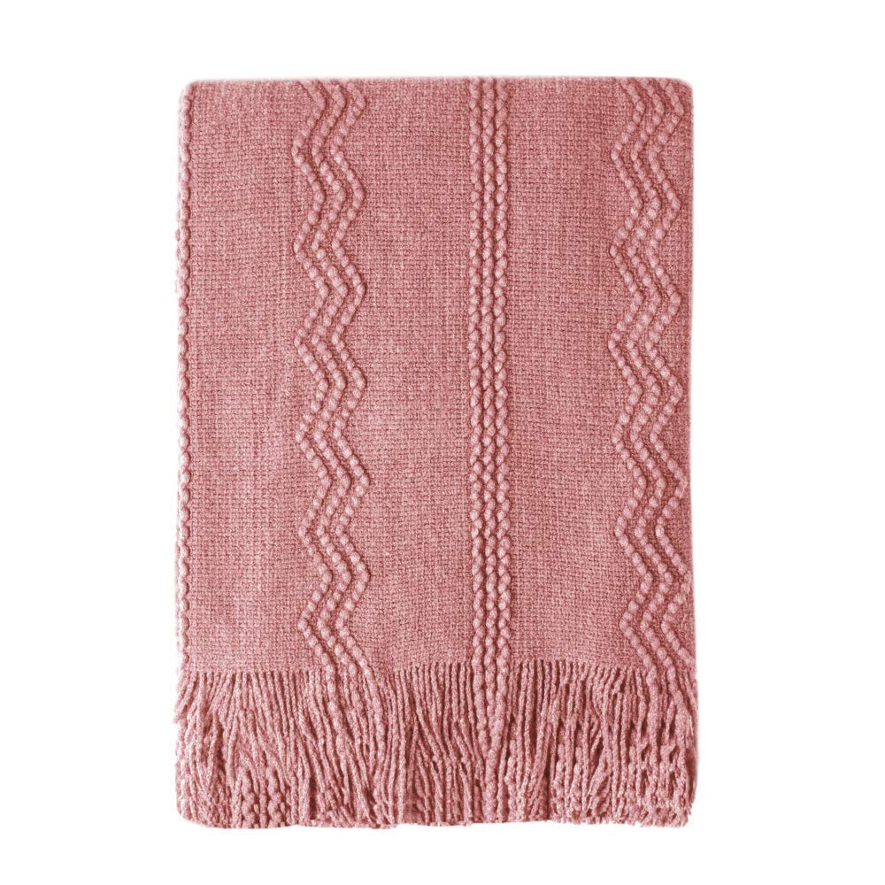Textured Knitted Throw Blanket
