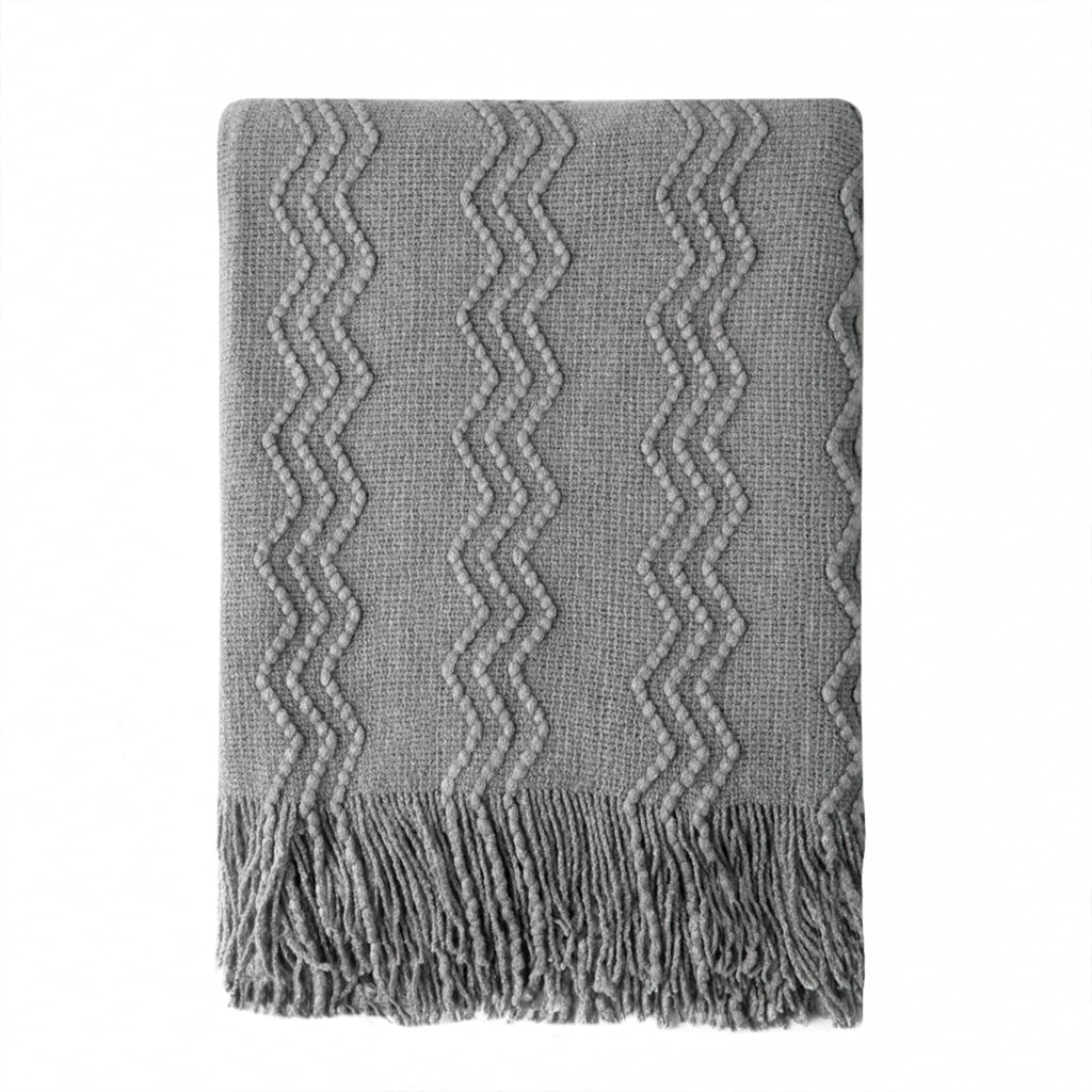 Textured Knitted Throw Blanket