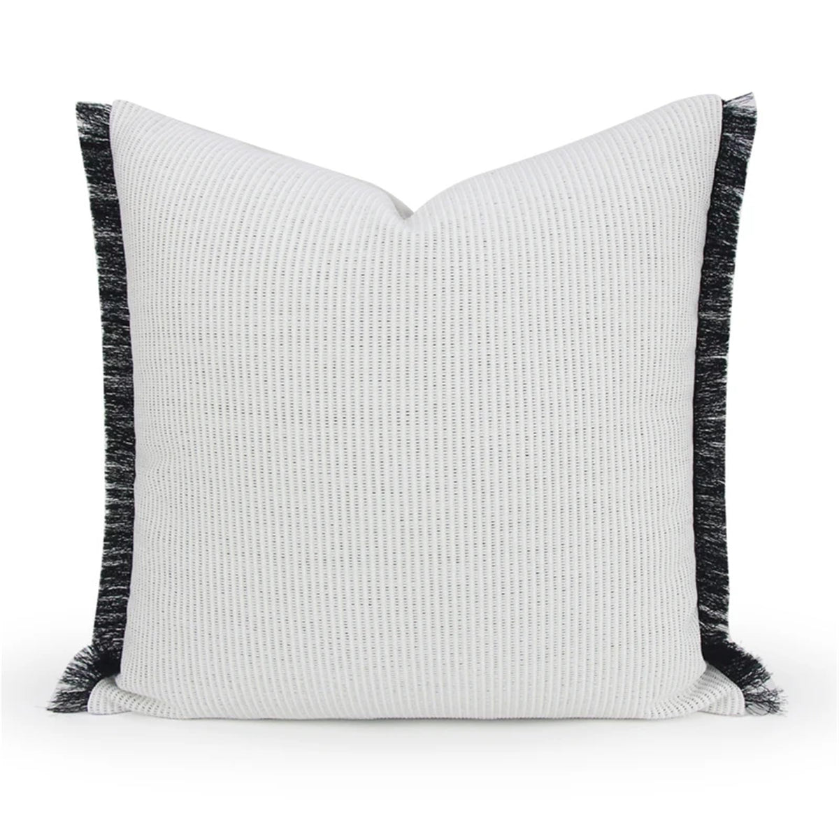 Black & White Geometric Chenille Pillow Cover