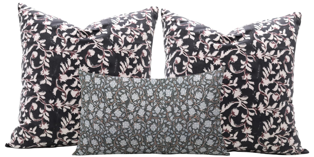 Floral Print Throw Pillow Covers Set of 3