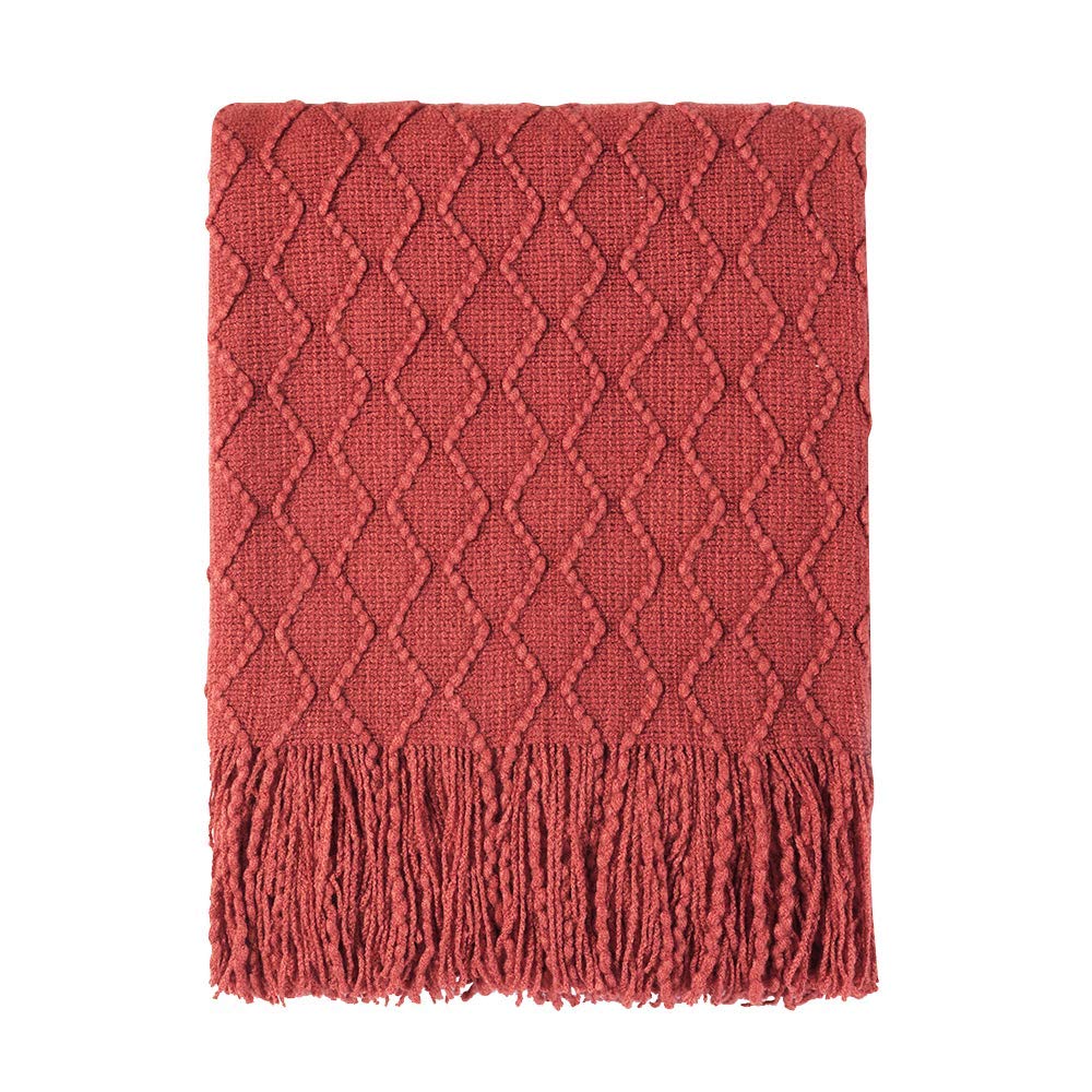 Textured Knitted Throw Blanket