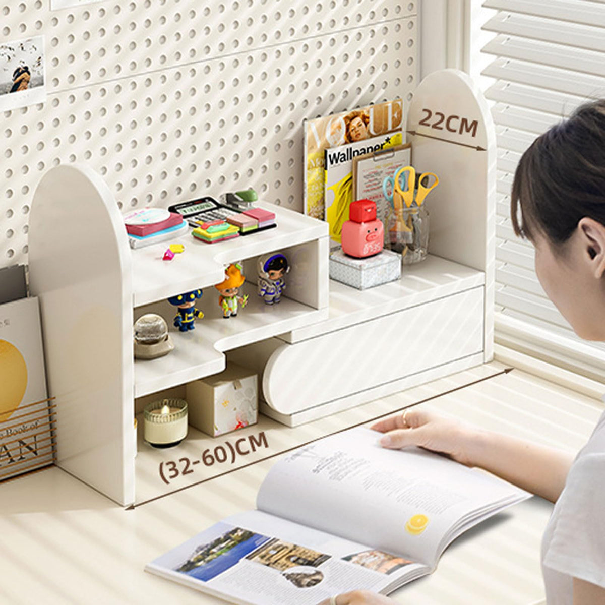Adjustable 2-Tier Desktop Organizer Shelf