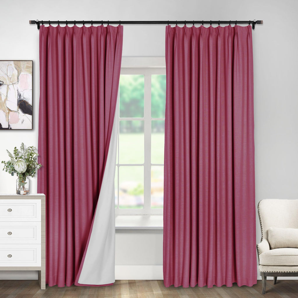 Linen Textured Blackout Curtains Set of 2
