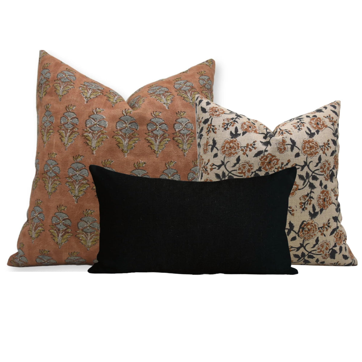 Floral Print Throw Pillow Covers Set of 3