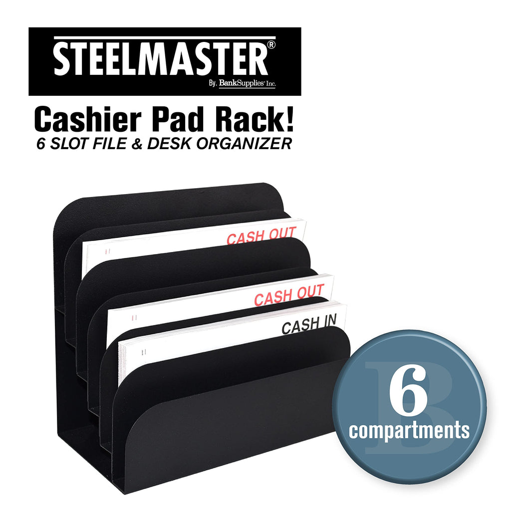 6-Slot Steel Desk & File Organizer