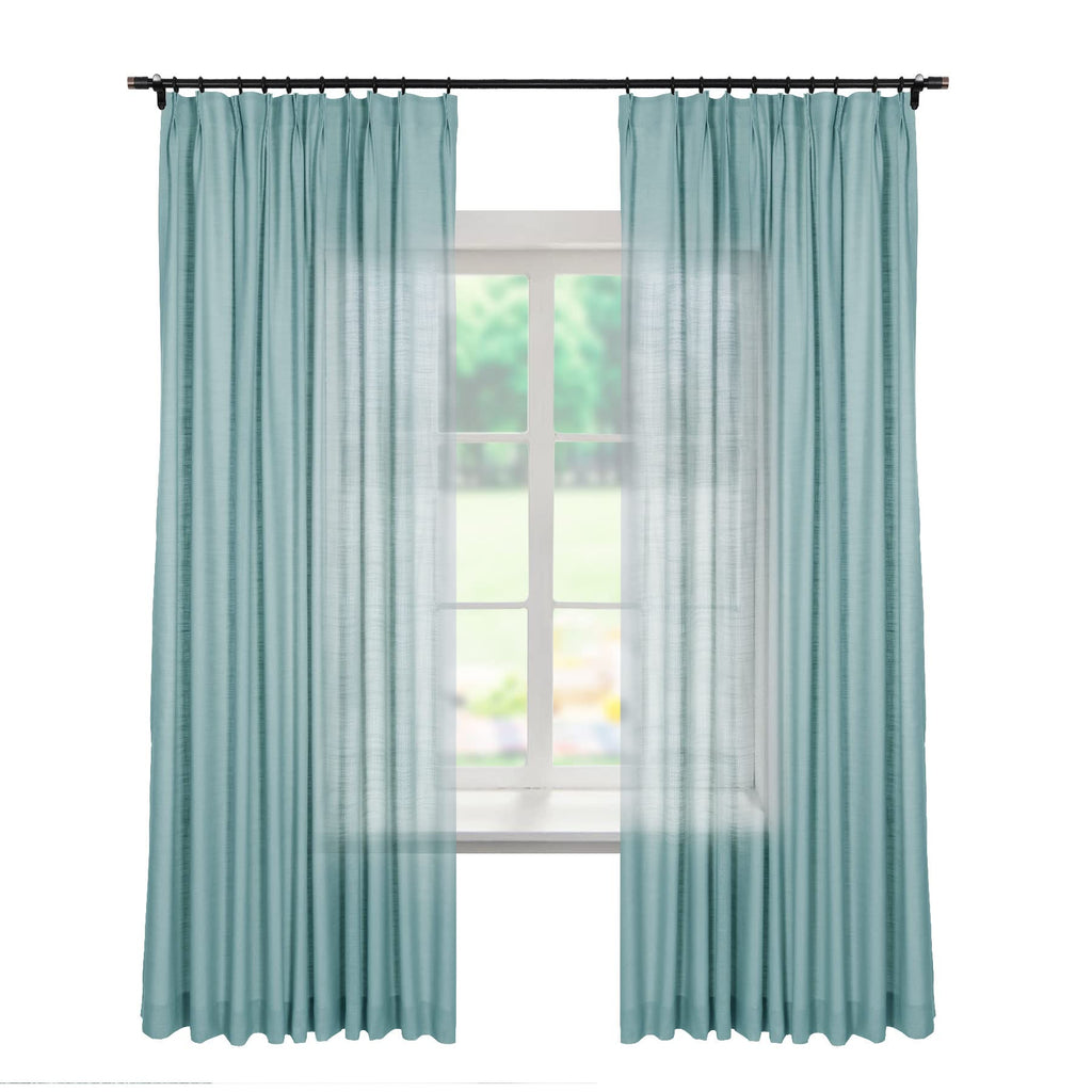 Linen Textured Blackout Curtains Set of 2