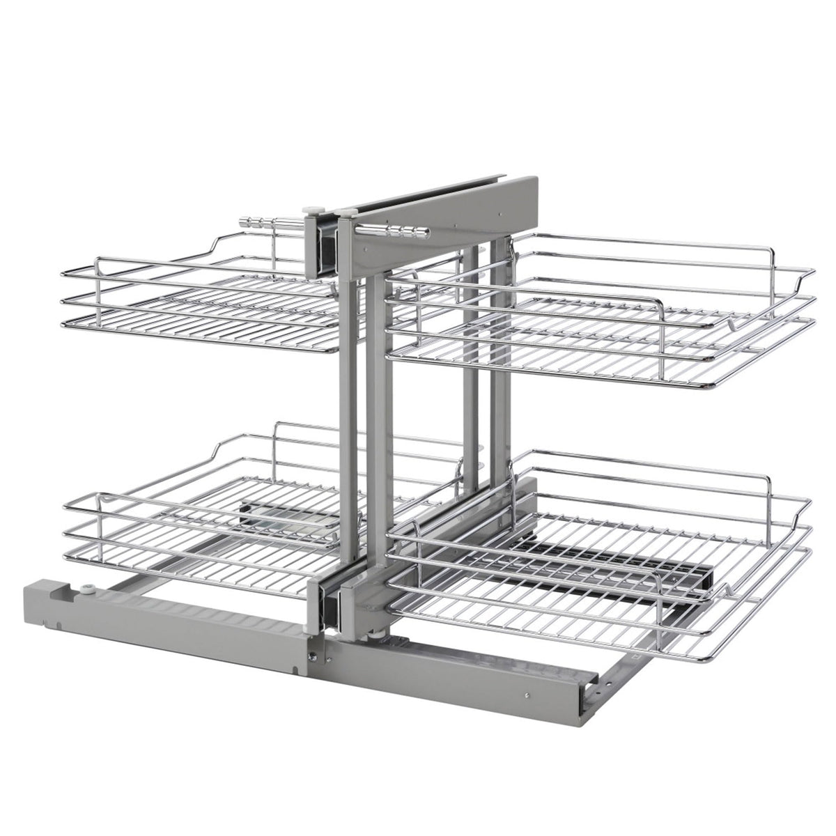 Two-Tier Blind Corner Cabinet Organizer with 4 Shelves