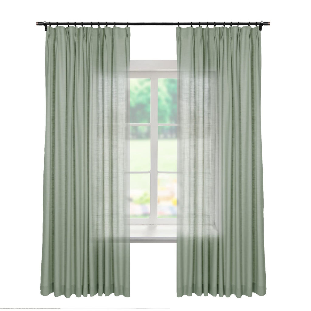 Linen Textured Blackout Curtains Set of 2
