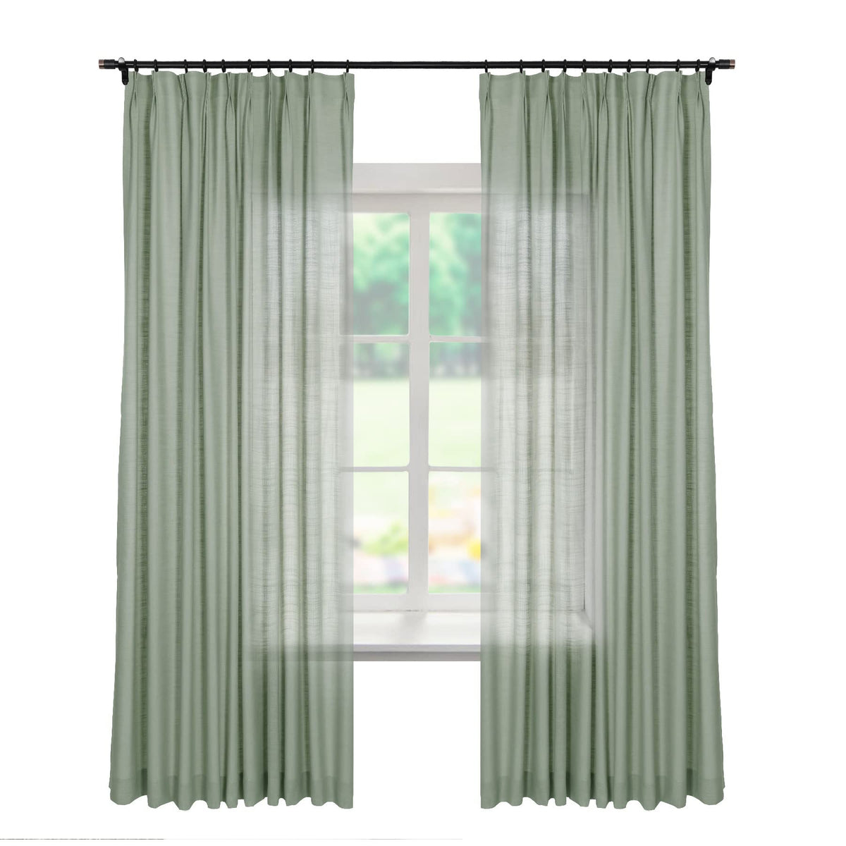 Linen Textured Blackout Curtains Set of 2
