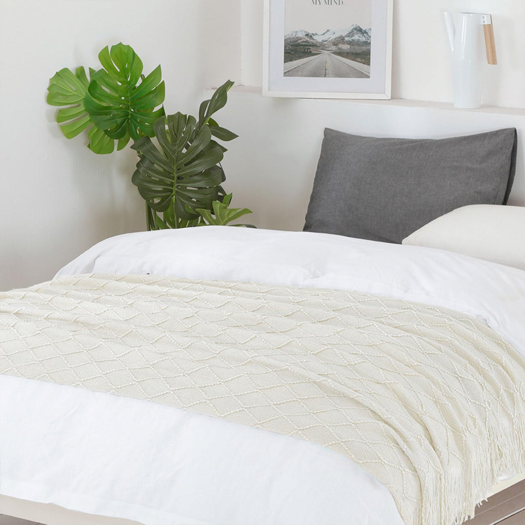 Textured Knitted Throw Blanket
