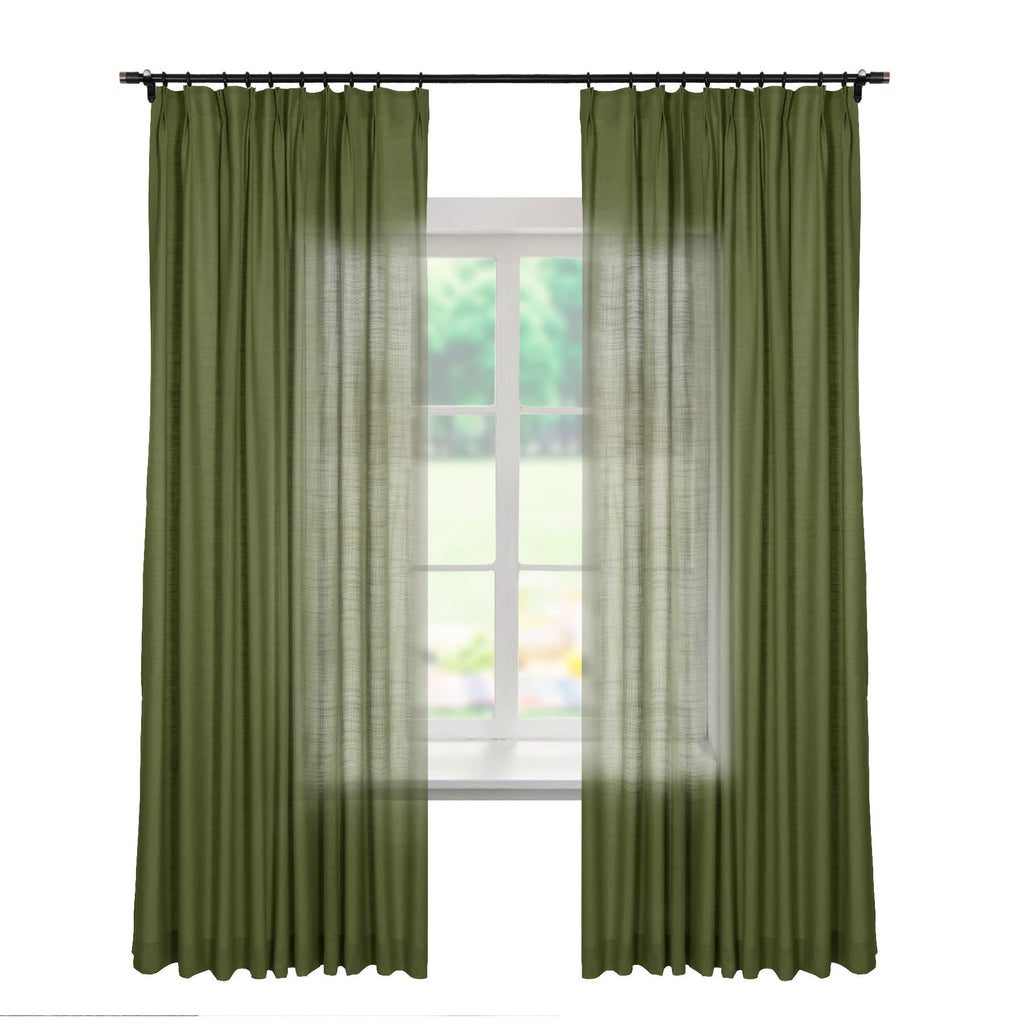 Linen Textured Blackout Curtains Set of 2