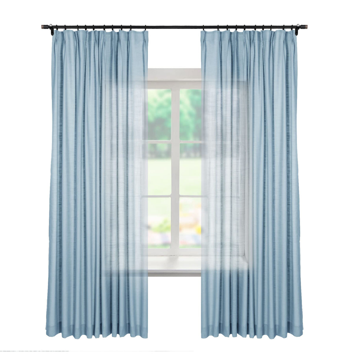 Linen Textured Blackout Curtains Set of 2