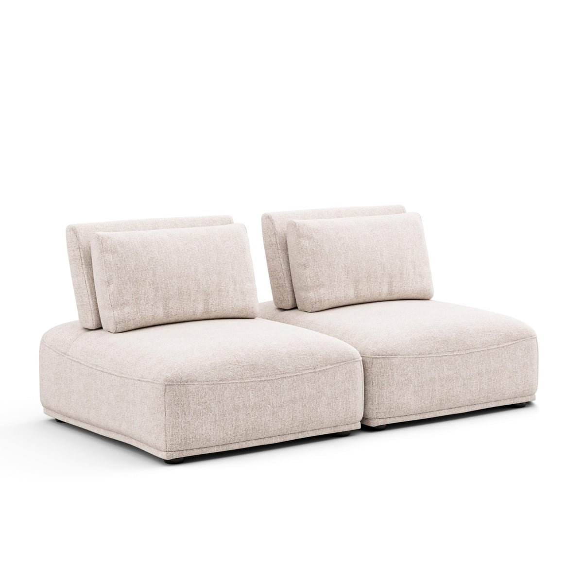 Modern Modular Sectional Sofa with Adjustable Backrest & Ottoman