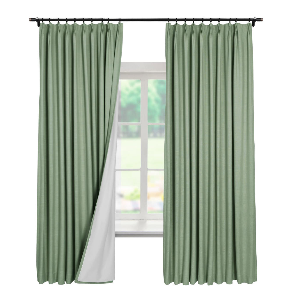 Linen Textured Blackout Curtains Set of 2